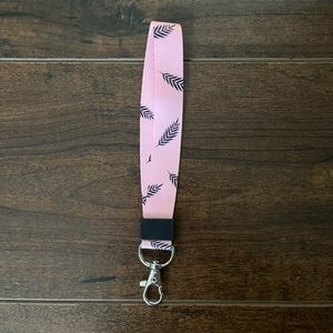 Pink Feather Wristlet/Keychain